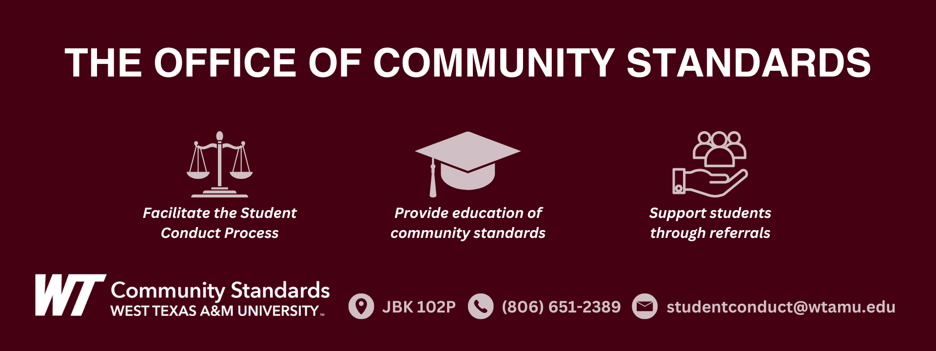 The Office of Community Standards Website Banner